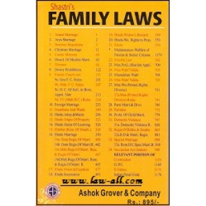 Adv. Madhav Shastri's Family Laws (Along with Case Laws) by Ashok Grover & Company